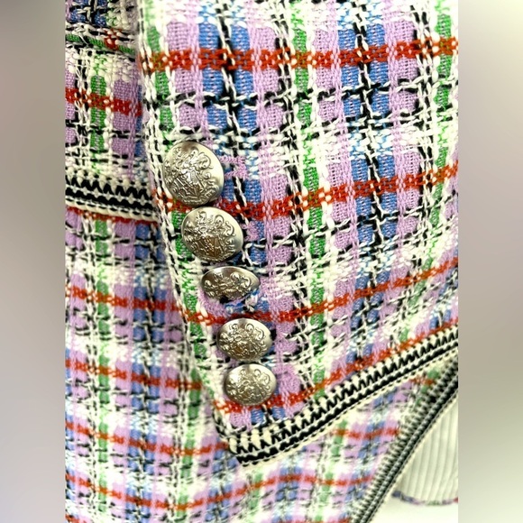 Veronica Beard Etney tweed Dickey blazer jacket in lavender multi - Picture 9 of 12